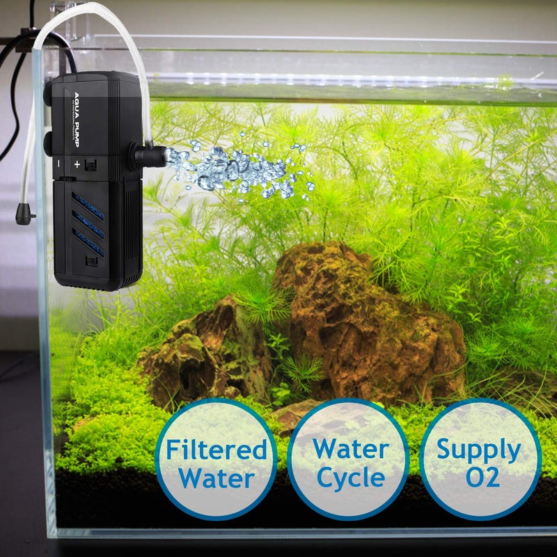 NO.17 Submersible Aquarium Internal Filter 6W, Adjustable Fish Tank Filter with 132 GPH Water Pump for 1-10 Gallon Fish Tank - Image 5